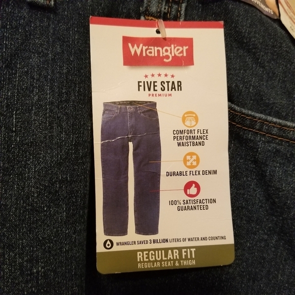 Wrangler Men's Blue Jeans NWT Men's Wrangler Relaxed Fit Comfort Flex Waistband - Picture 8 of 9